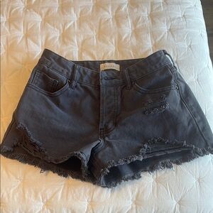 PacSun Black Ripped High Waisted Denim Festival Shorts